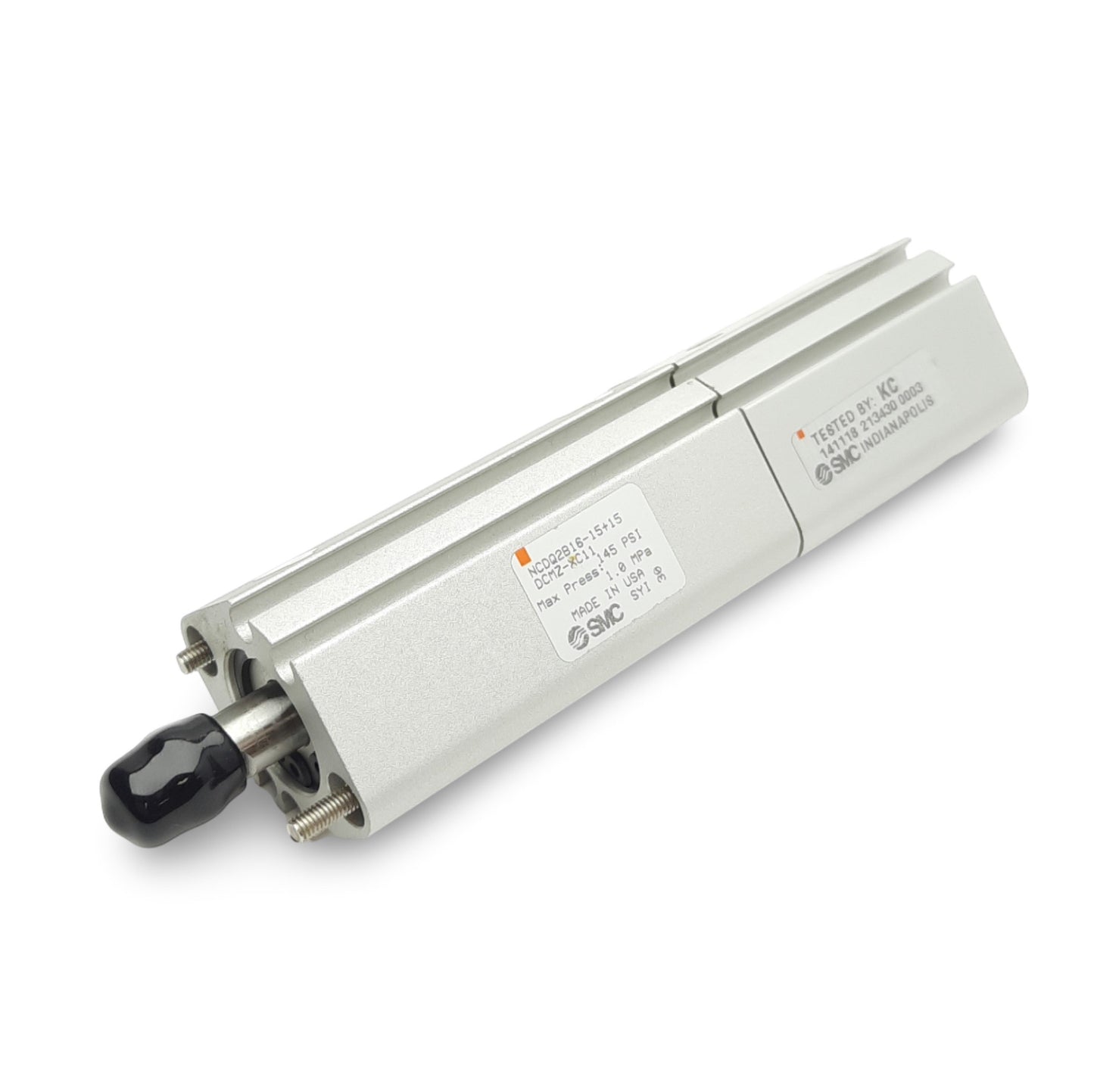 New – Open box SMC NCDQ2B16-15+15DCMZ-XC11 Two Piece Cylinder, 30mm Stroke, 16mm Bore