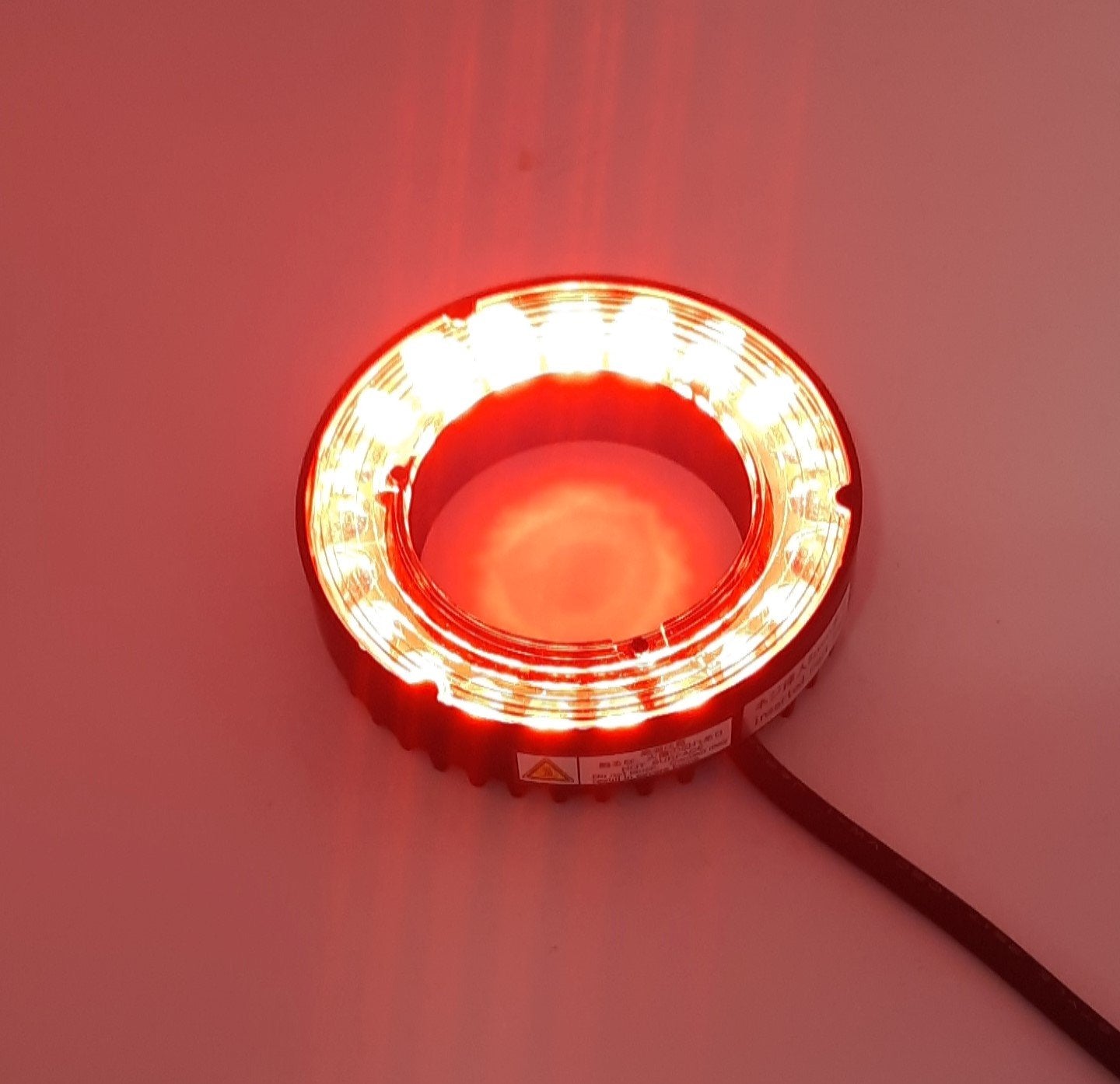 Used CCS OPR-S70-43R LED Ring Light Red 12VDC, 6.2W OD 70mm ID 43mm Height 18mm