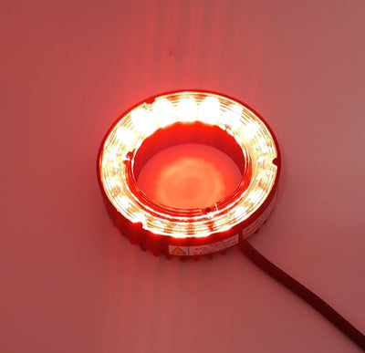 Used CCS OPR-S70-43R LED Ring Light Red 12VDC, 6.2W OD 70mm ID 43mm Height 18mm