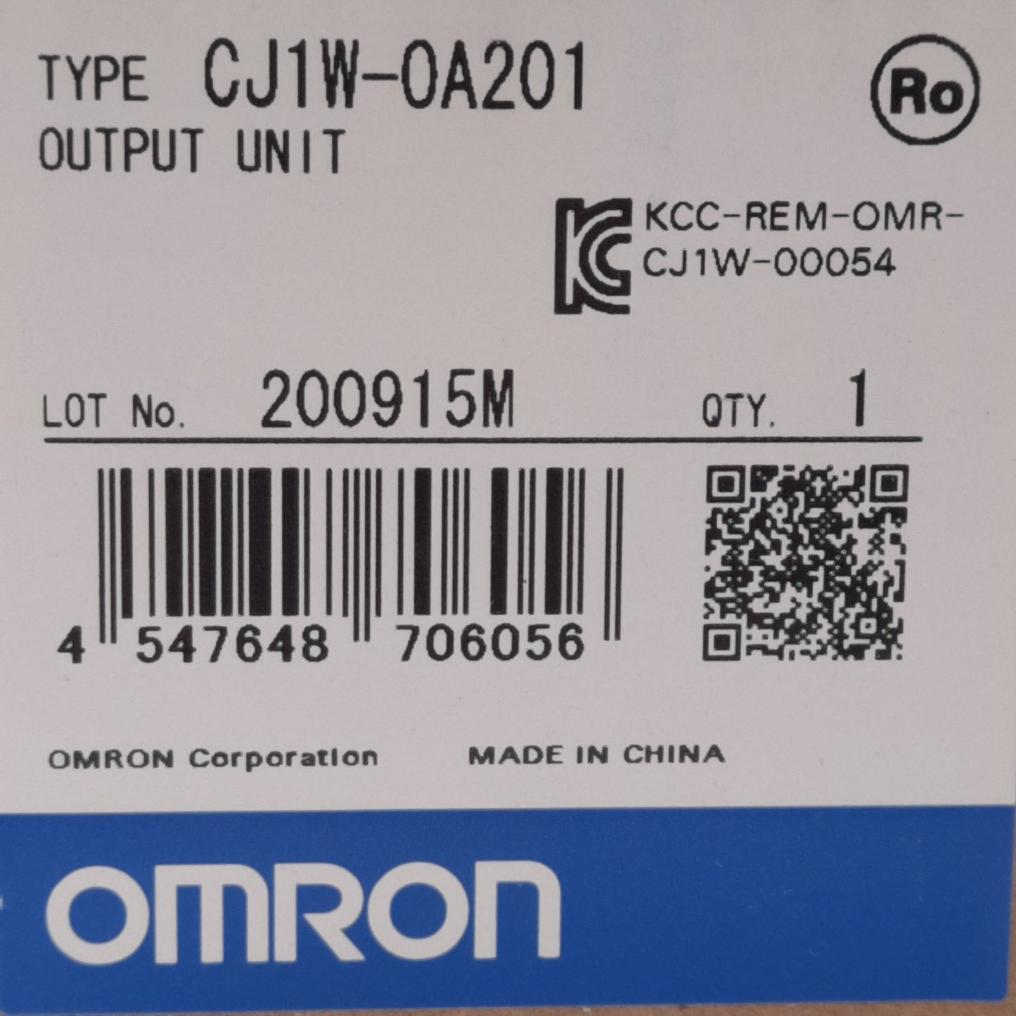 New Omron CJ1W-OA201 PLC Digital Triac Output Module 8-Points 240VAC 0.6A DIN Rail