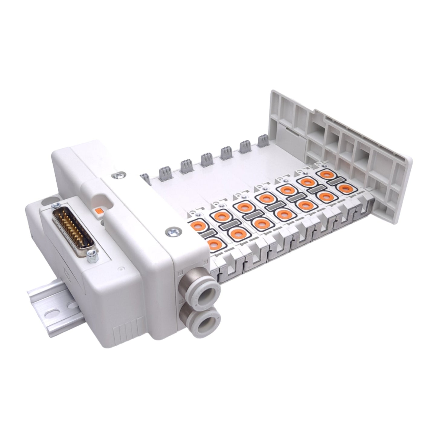 New – Open box SMC SS5Q23-08FD0-DB Pneumatic Manifold, 8-Station, ø10mm One-touch, 25-Pin D-Sub