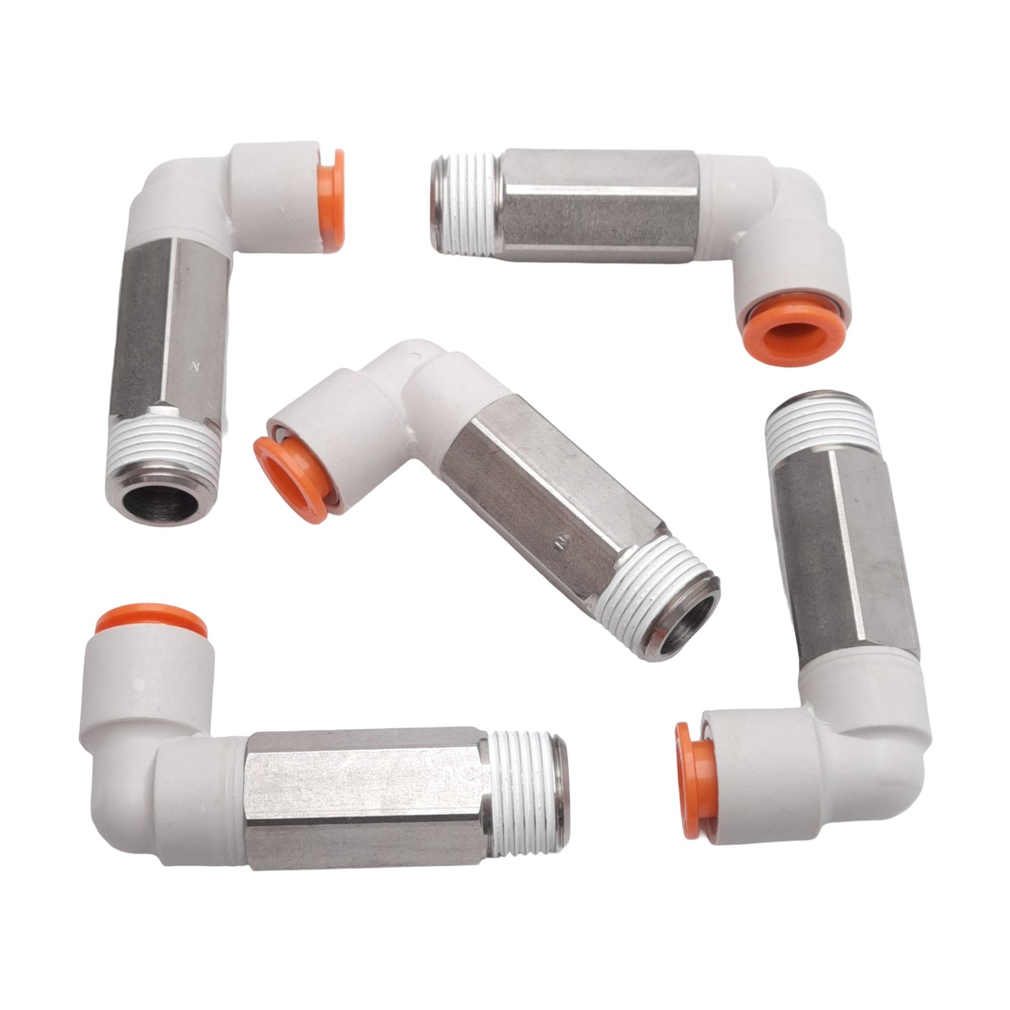 New – Open box Lot of 5 SMC KQ2W11-36S-X23 Extended Male Elbow, ø3/8in One-Touch, 3/8in NPT