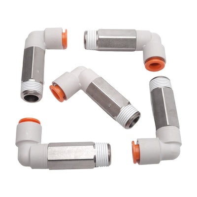 New – Open box Lot of 5 SMC KQ2W11-36S-X23 Extended Male Elbow, ø3/8in One-Touch, 3/8in NPT