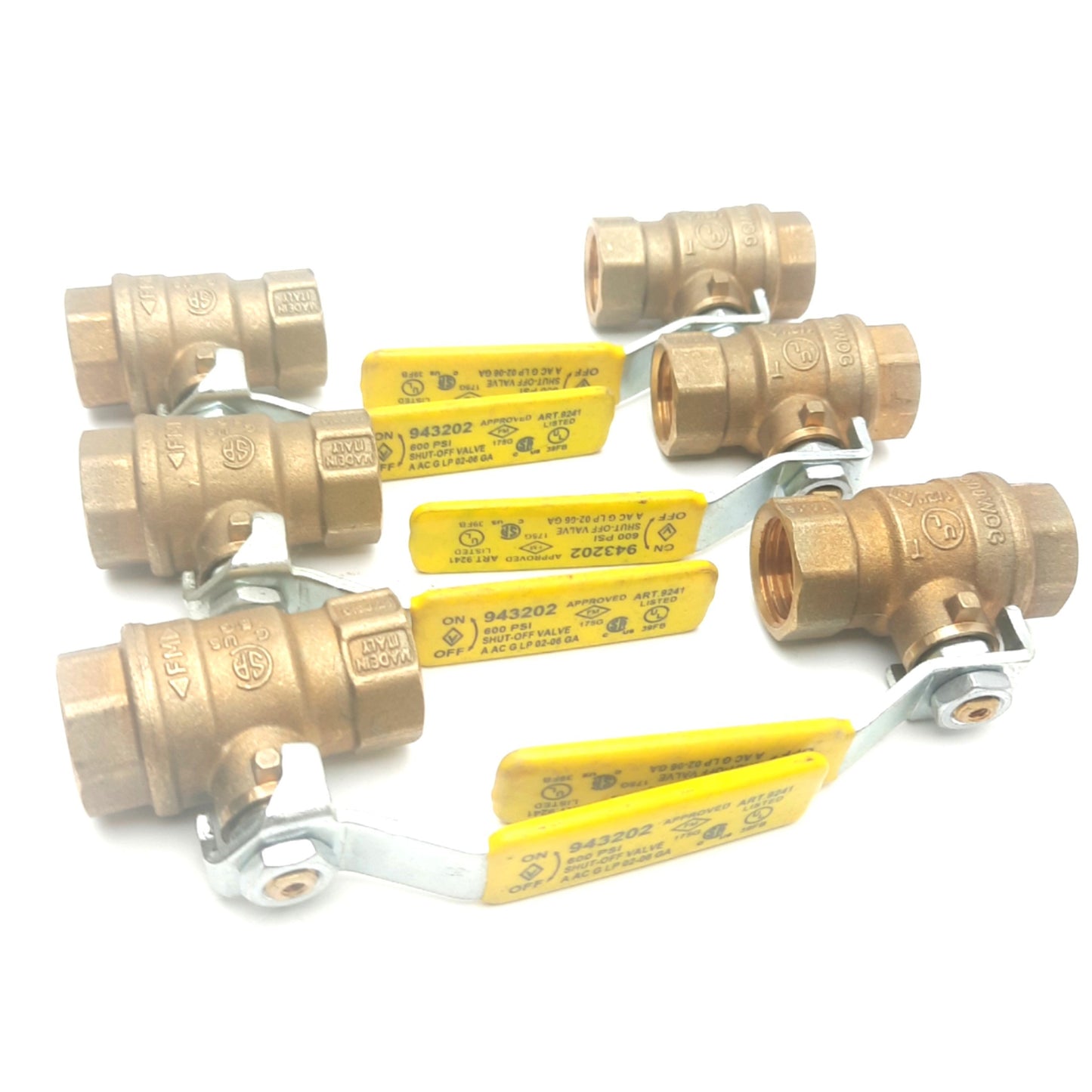 New – Open box Lot of 6 Midland 943202 Ball Shut-Off Valve 1/2in NPT, 600psi WOG, 2.09in Length