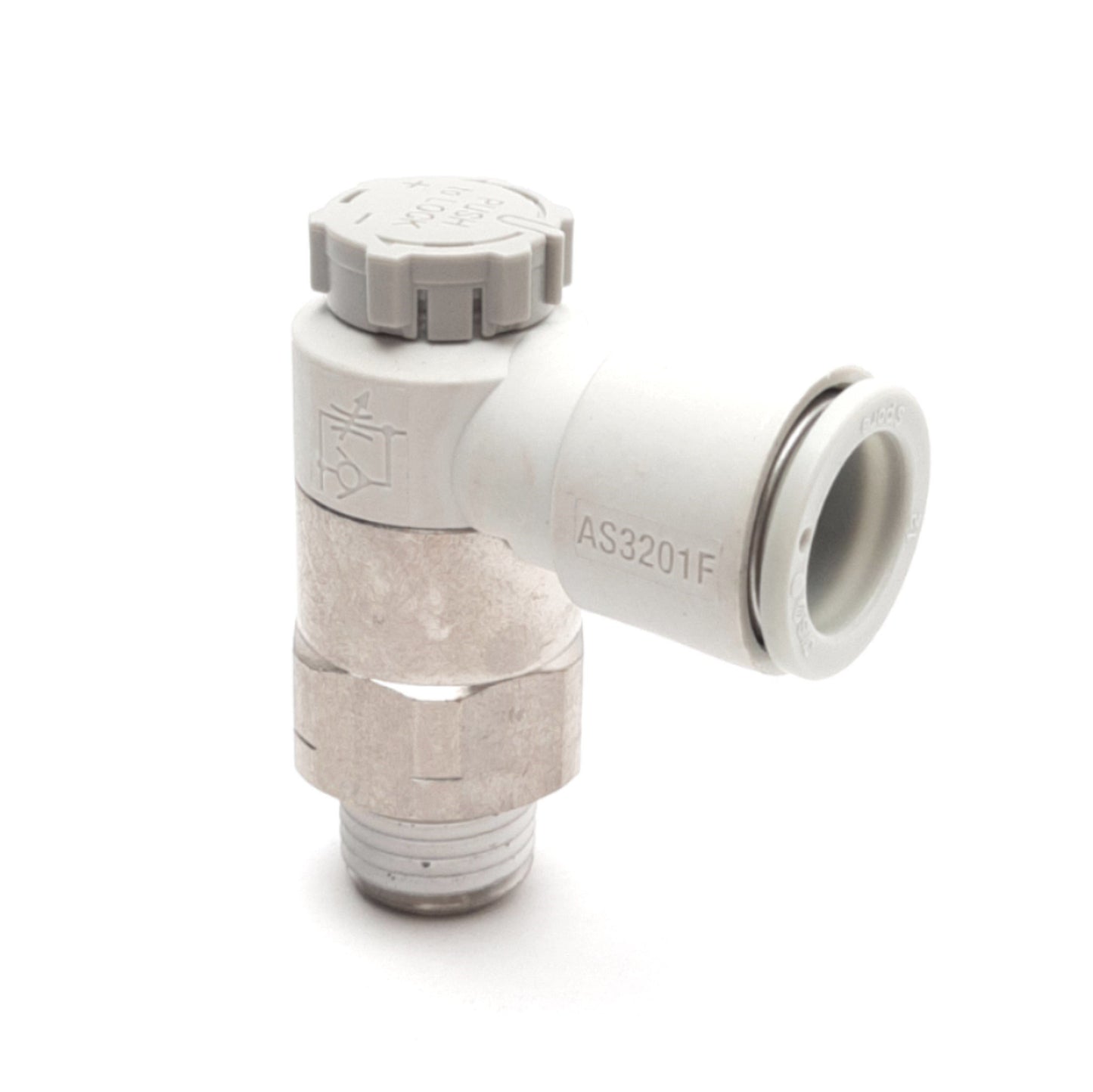 New – Open box Lot of 2 SMC AS3201F-N02-12SA Speed Control Elbow, 1/4in NPT to ø12mm Tube