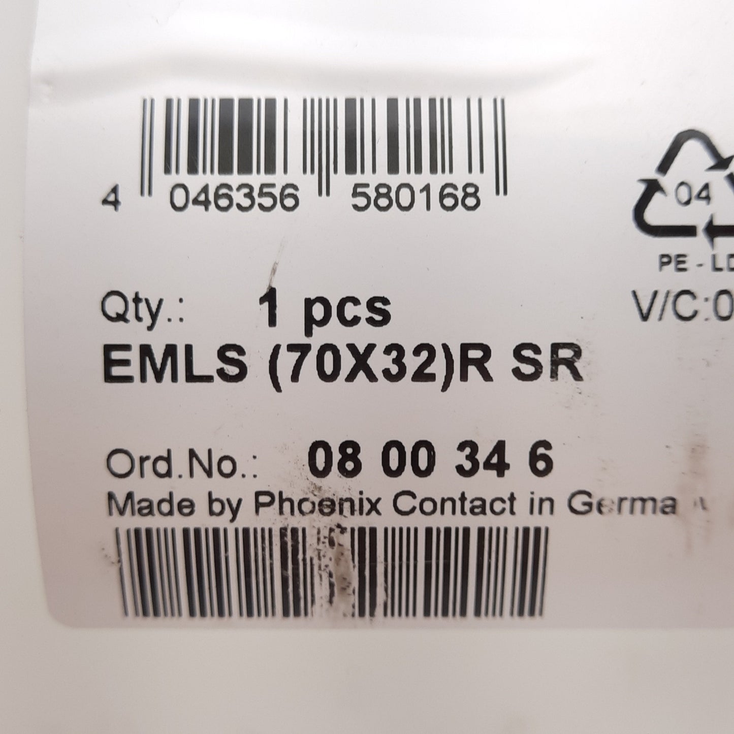 New Phoenix Contact 0800346 EMLS (70x32)R SR Safety Label With Special Adhesive