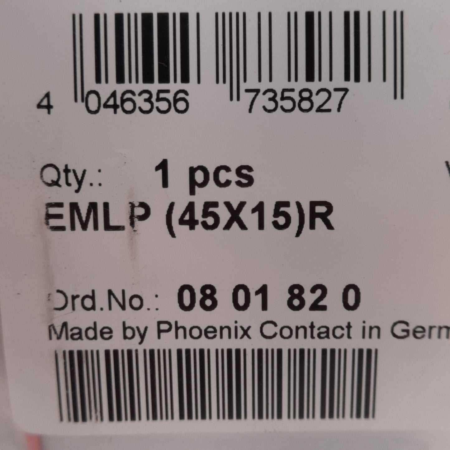 New Phoenix Contact 0801820 EMLP (45x15)R White Adhesive Thermal Transfer Labels