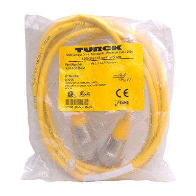 New Turck RSM RKM 30-2M U2255 Cordset, 7/8in 3-Pin Male/Female, 2m Length, 600V 2A