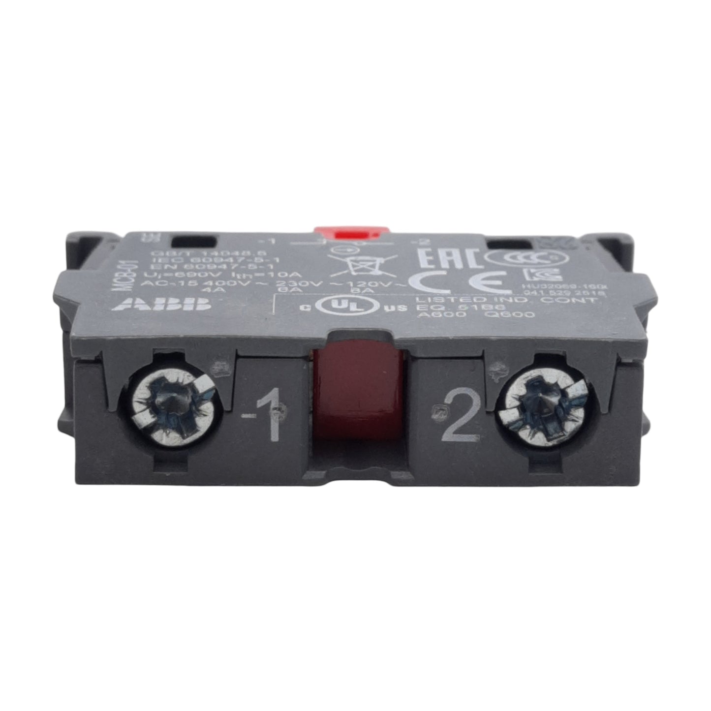 New Lot of 4 ABB MCB-01 Pushbutton Contact Block, Normally Closed, 690V 10A