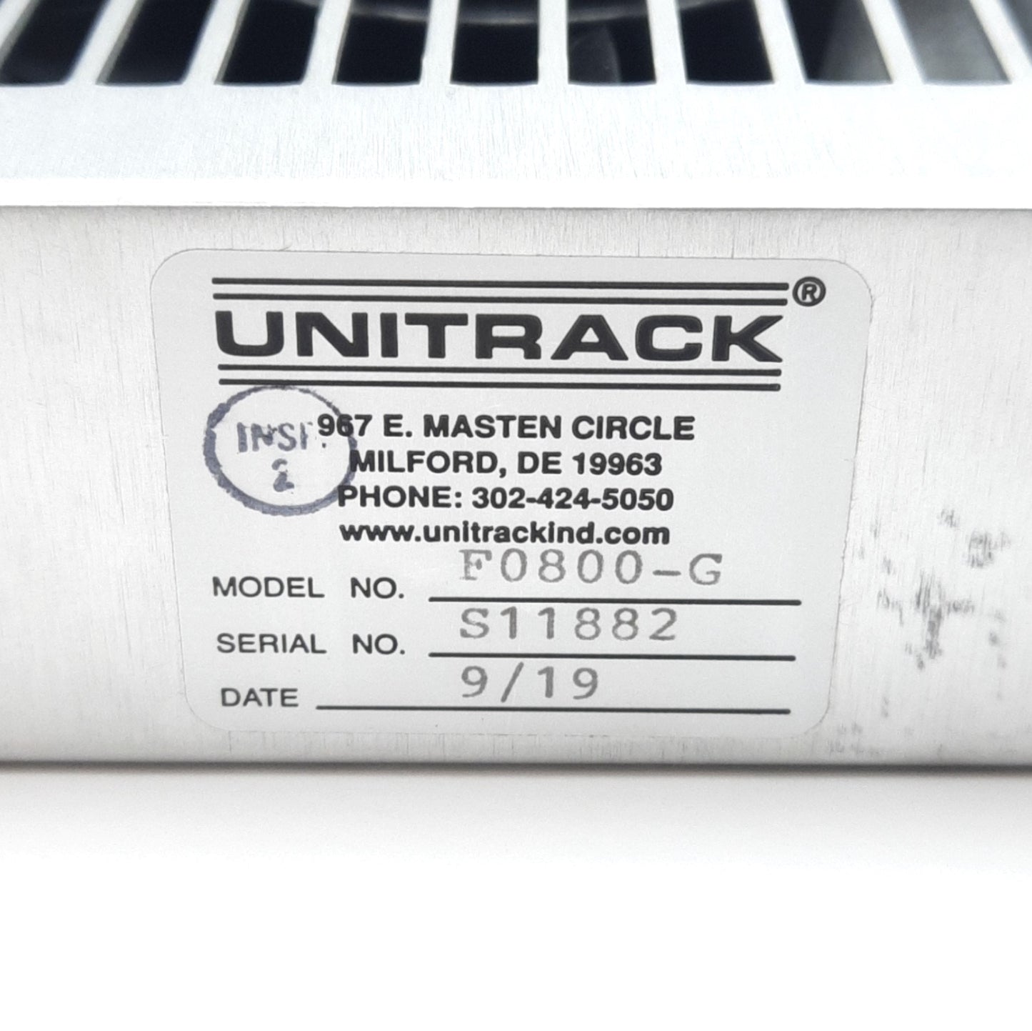 New – Open box Unitrack F0800-G Fan-Pak for Card Cage, 3 Fans, 115VAC, 100CFM, 1U x 19in Width
