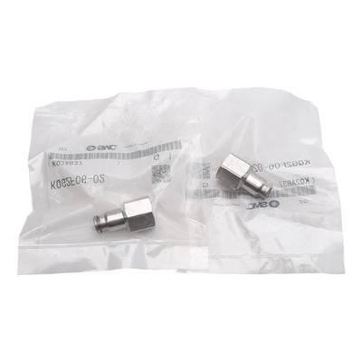 New Lot of 2 SMC KQG2F06-02 316 Stainless Steel Fitting, ø6mm One-Touch, R1/4 Female