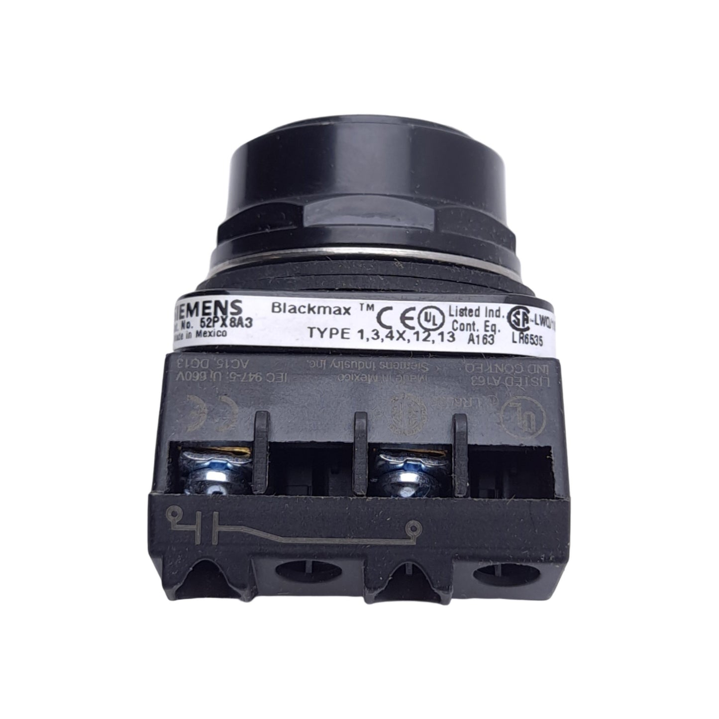 New Siemens 52PX8A3K Pushbutton Operator, 1NO Contact, Green, Momentary, 2-Position