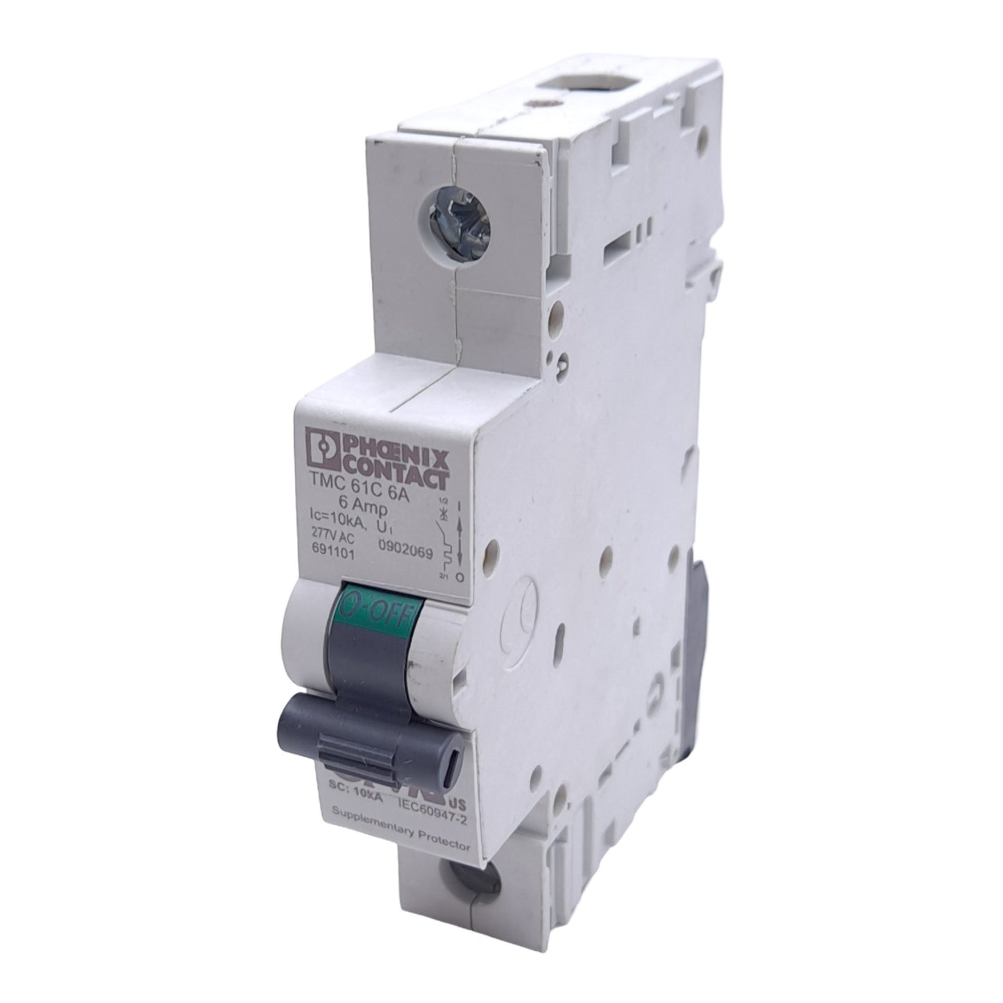 New Phoenix Contact 0902069 TMC 61C 6A Circuit Breaker, 1-Pole, 277VAC, 6A, DIN Rail