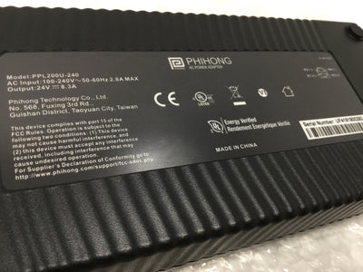 New – Open box Phihong PPL200U-240 Power Supply Adapter 120/240VAC In, 4-Pin DIN 24VDC 8.3A