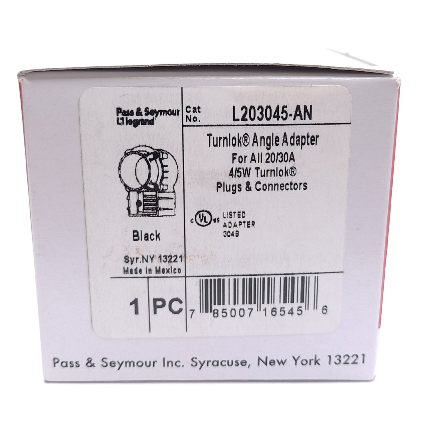 New Lot of 2 Legrand Pass & Seymour L203045-AN Right Angle Adapter, For Turnlok Plug