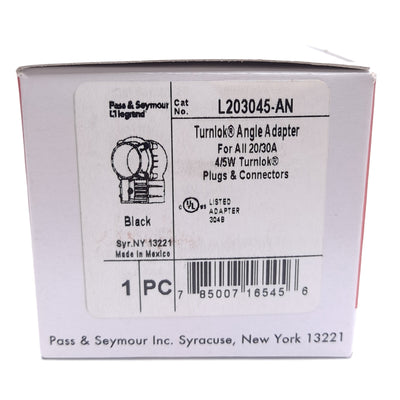 New Lot of 2 Legrand Pass & Seymour L203045-AN Right Angle Adapter, For Turnlok Plug