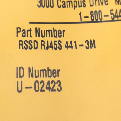 New Turck RSSD RJ45S 441-3M Industrial Ethernet Cable 42V 1.5A, Male M12 to RJ45, 3m