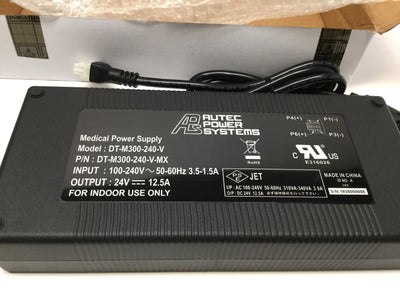 New APS DT-M300-240-V-MX Medical Power Supply Adapter 100-240VAC IN, 24VDC 12.5A OUT