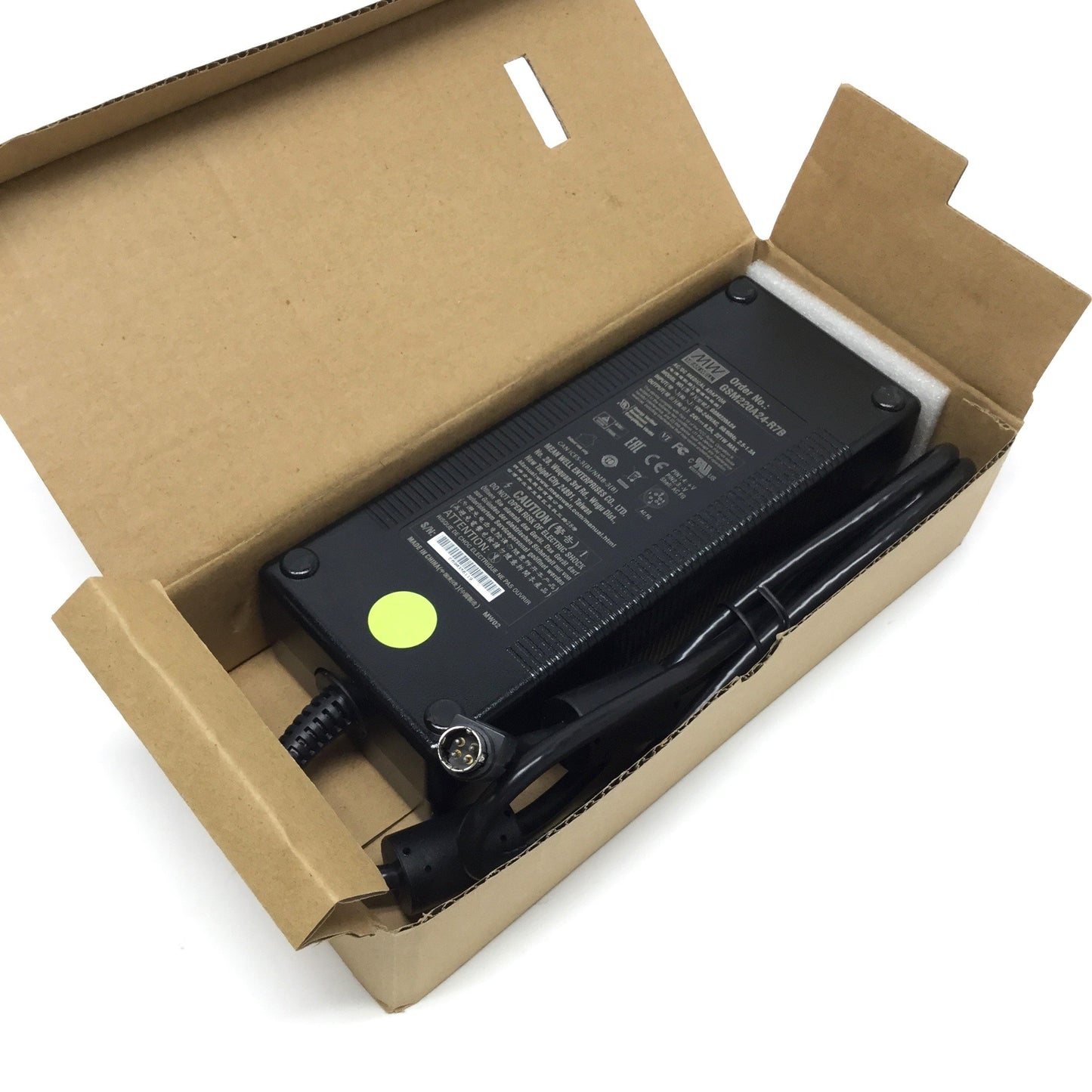 New – Open box Mean Well GSM220A24-R7B Medical Power Supply 120/240VAC In, 4-Pin DIN 24VDC 9.2A