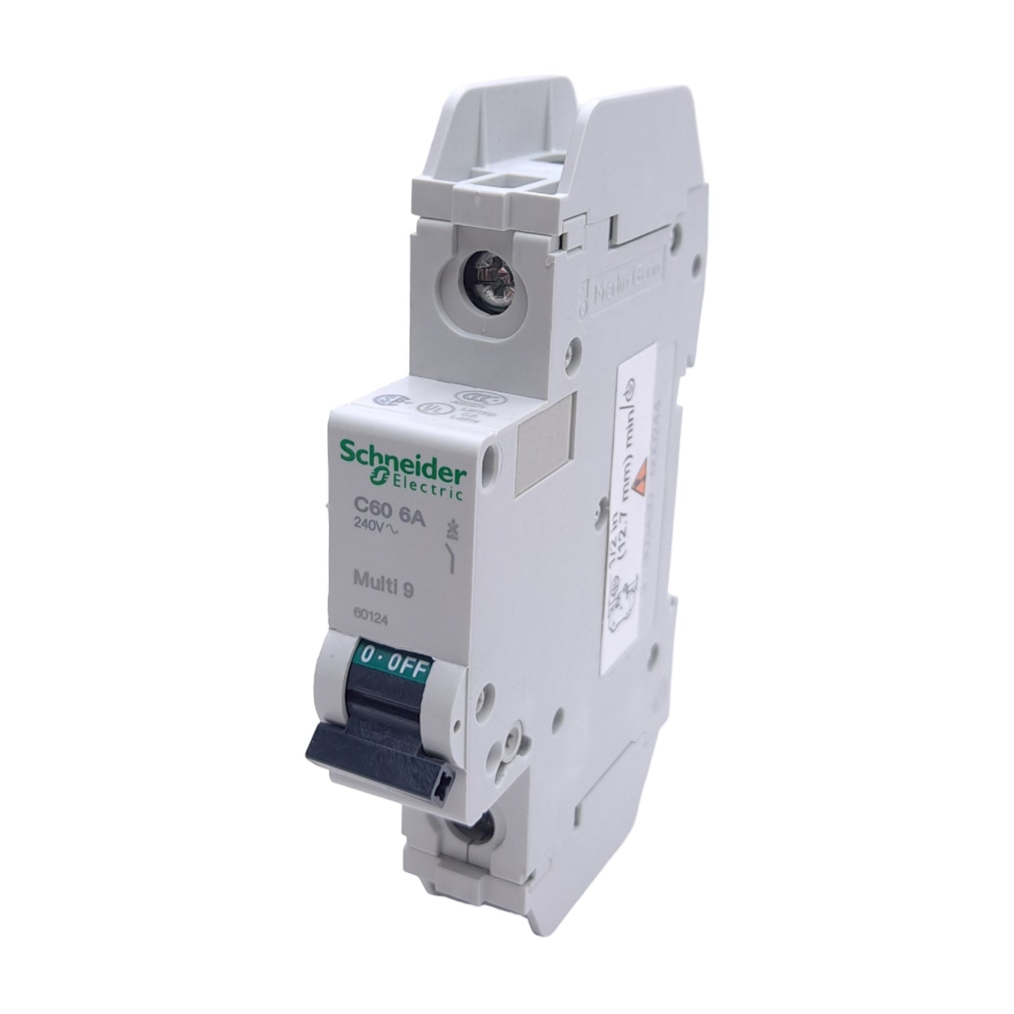 New Schneider Electric 60124 Circuit Breaker, 1-Pole, 6A, 120/240VAC, DIN Rail