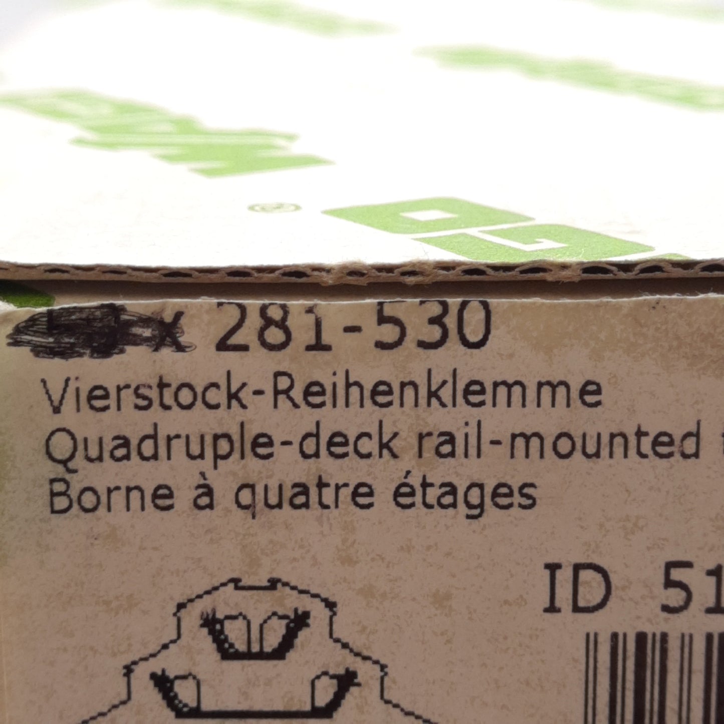 New – Open box Lot of 3 Wago 281-530 Feedthrough Terminal Block, 400V 25A, 4-Levels, DIN Rail