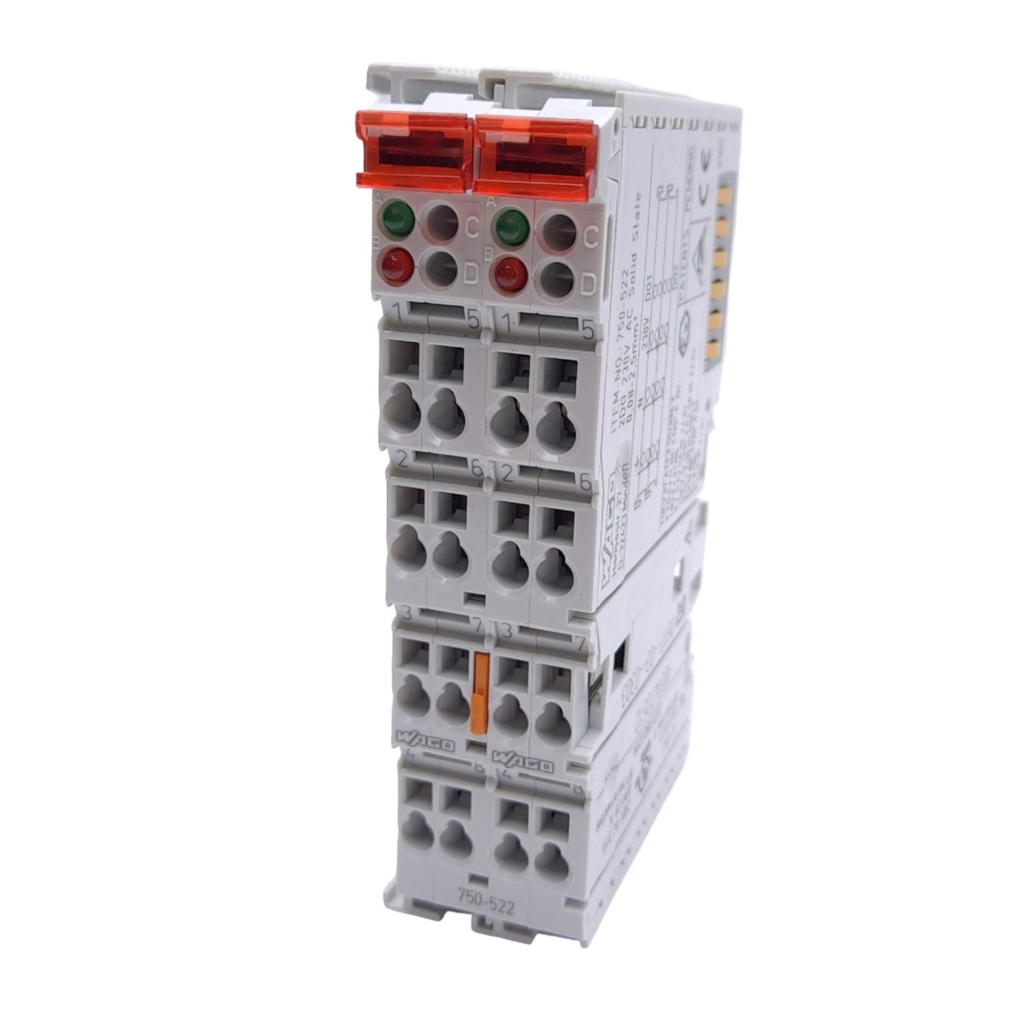 New Wago 750-522 Digital Output Module, 2-Channel, 230VAC, Solid State, DIN Rail