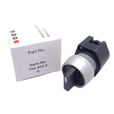 New EAO 704.403.0 Selector Switch Actuator, 3-Position, Maintained, ø22.5mm Cutout