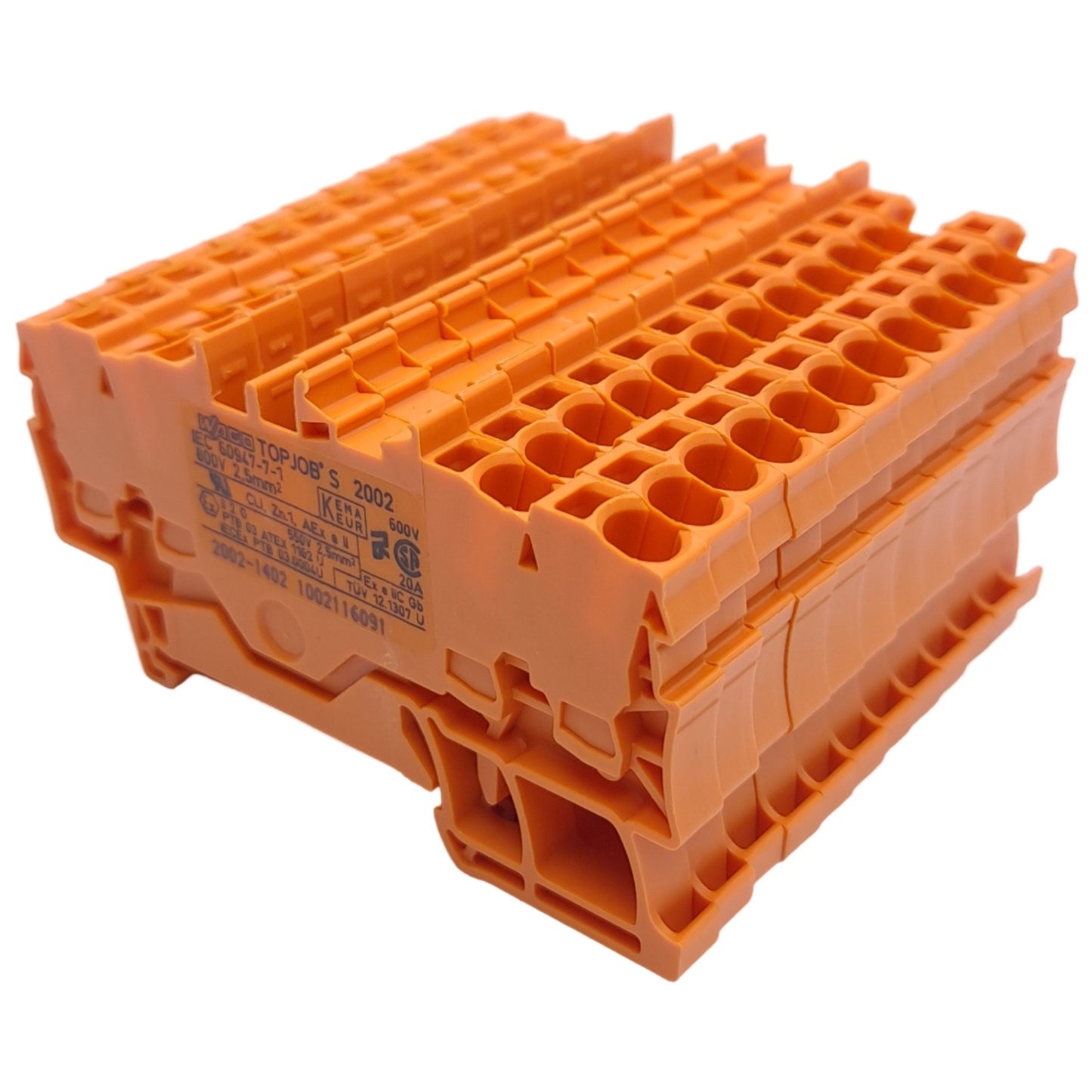 New – Open box Lot of 12 Wago 2002-1402 Terminal Block, 4-Conductor, 1-Level, DIN Rail