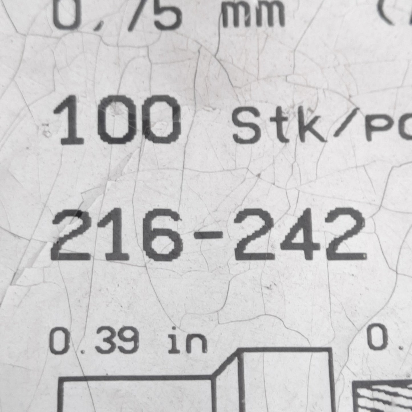 New Lot of 100 Wago 216-242 Gray Ferrule, 0.75mm²/18AWG, Tin Plated Copper