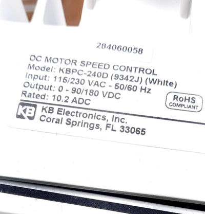New Penta KB Electronics KBPC-240D DC Motor Speed Control 1Hp/2Hp 0-90VDC, 180VDC