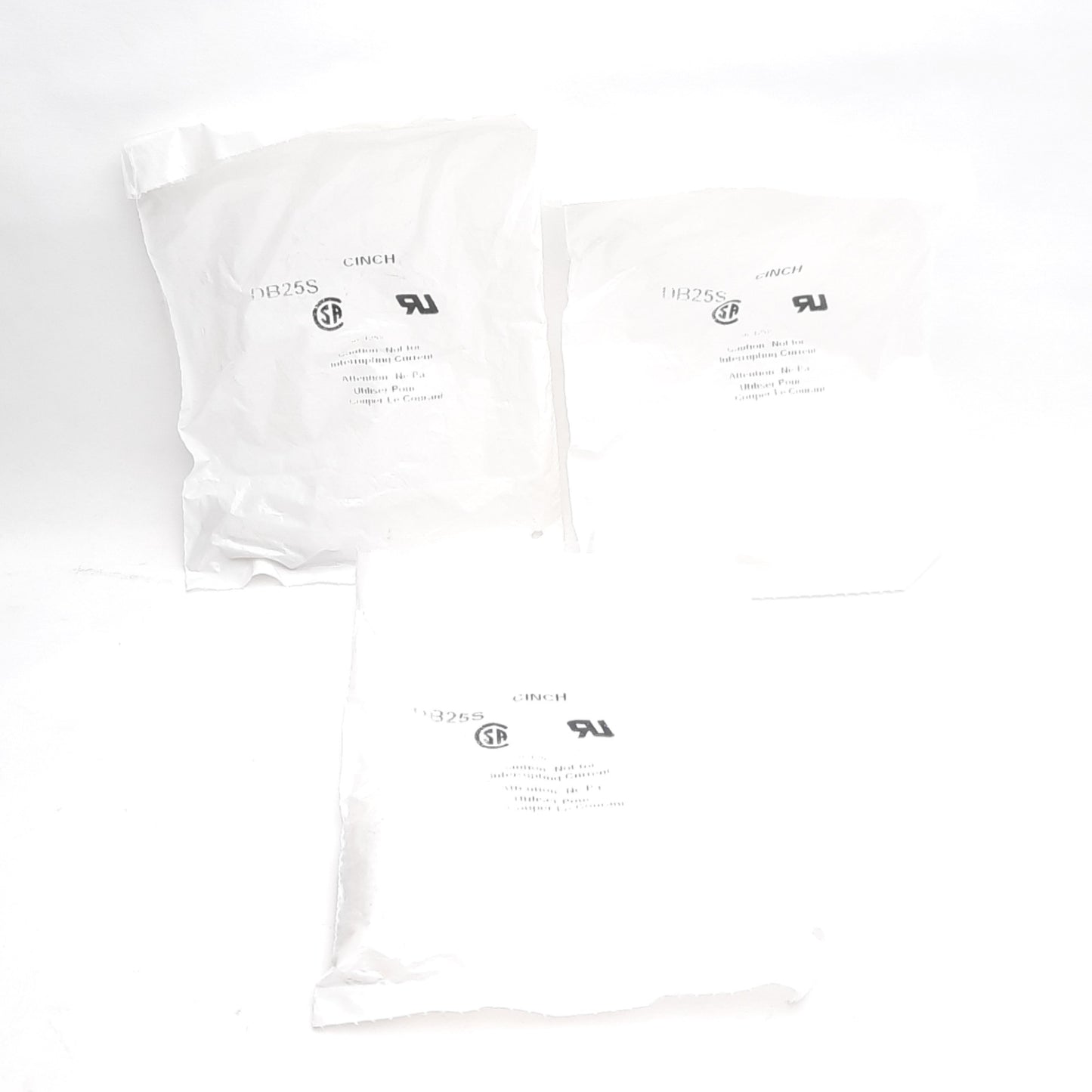 New Lot of 3 Cinch Connectivity DB25S D-Subminiature Connector, 25-Pos Female, DB25F