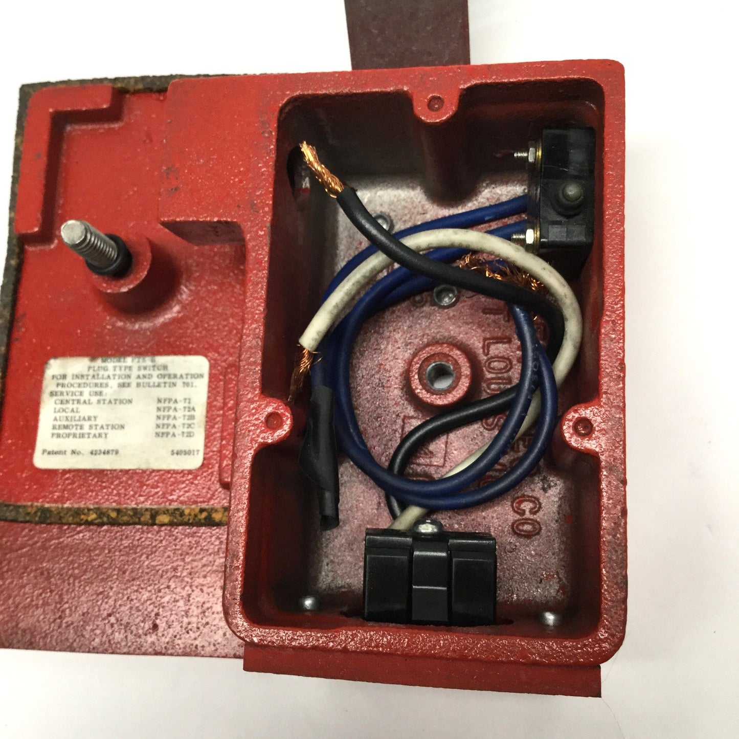 Used Potter PTS-B Sprinkler System Supervisory Switch SPST-NC, 28V *Missing Plug*