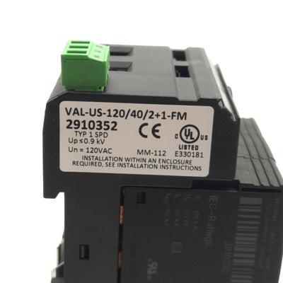 New Phoenix Contact VAL-US-120/40/2+1-FM Surge Protector Typ 1 SPD, 120/240VAC 20kA