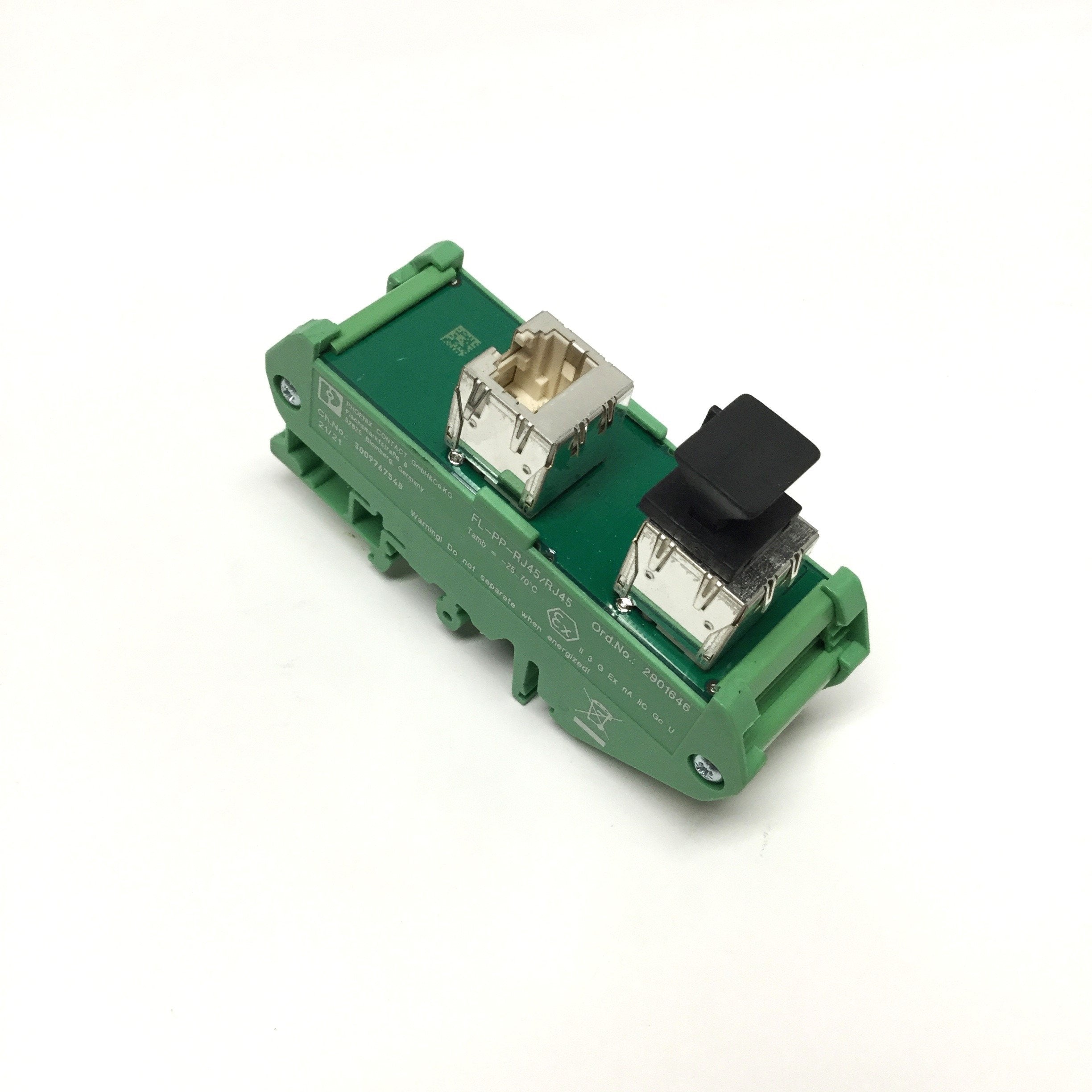 Phoenix Contact FL-PP-RJ45/RJ45 DIN Rail Ethernet Patch Panel, 2-Port ...