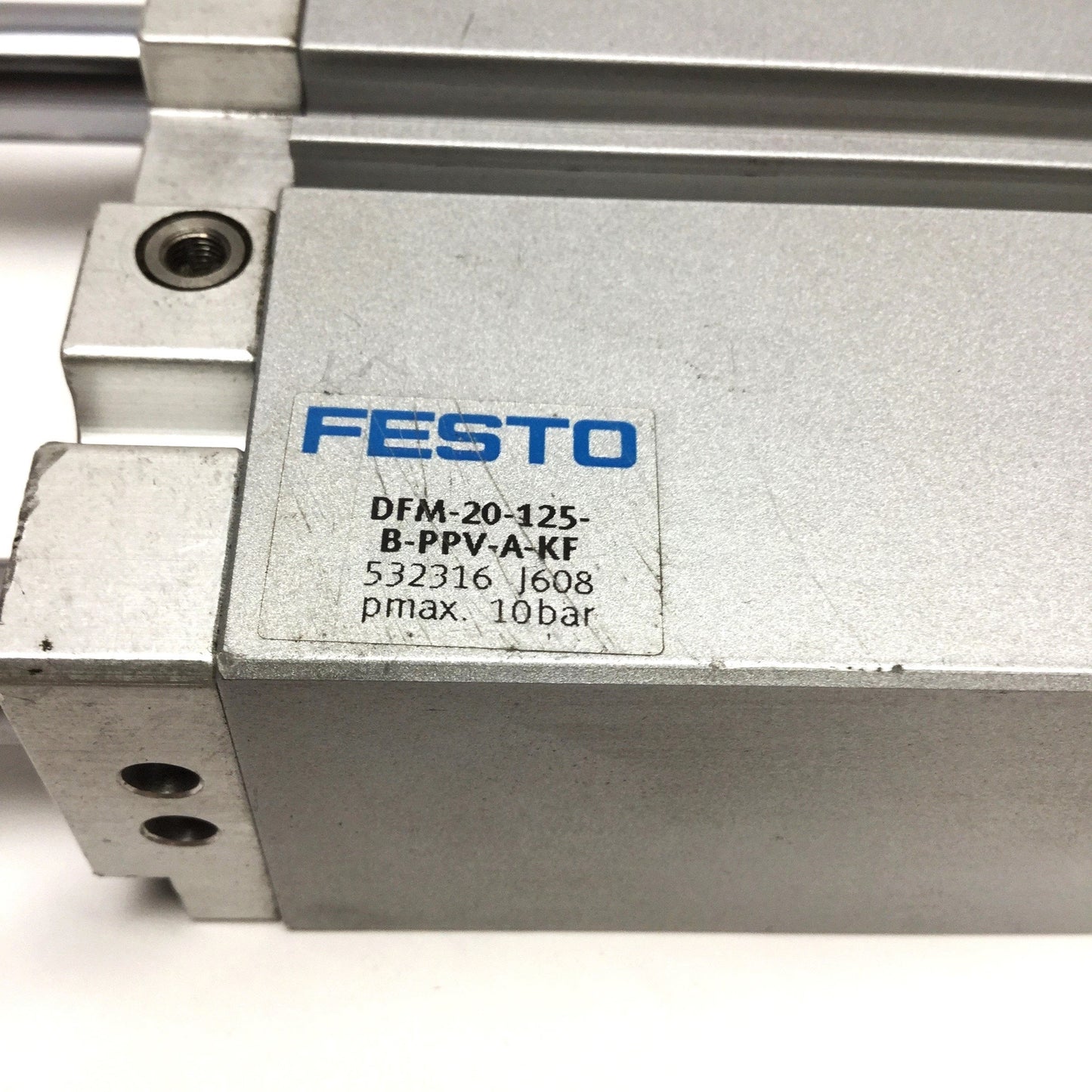 Used Festo DFM-20-125-B-PPV-A-KF Ball Bearing Guided Cylinder 20mm Bore, 125mm Stroke