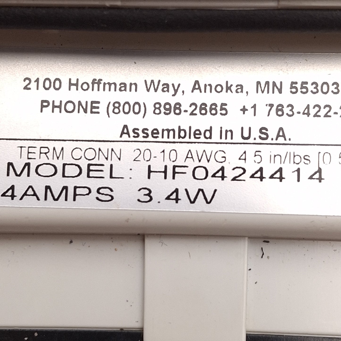 Used Hoffman HF0424414 nVent Side Mount Filter Fan, 24V DC, 21CFM, 112 x 113 x 80mm