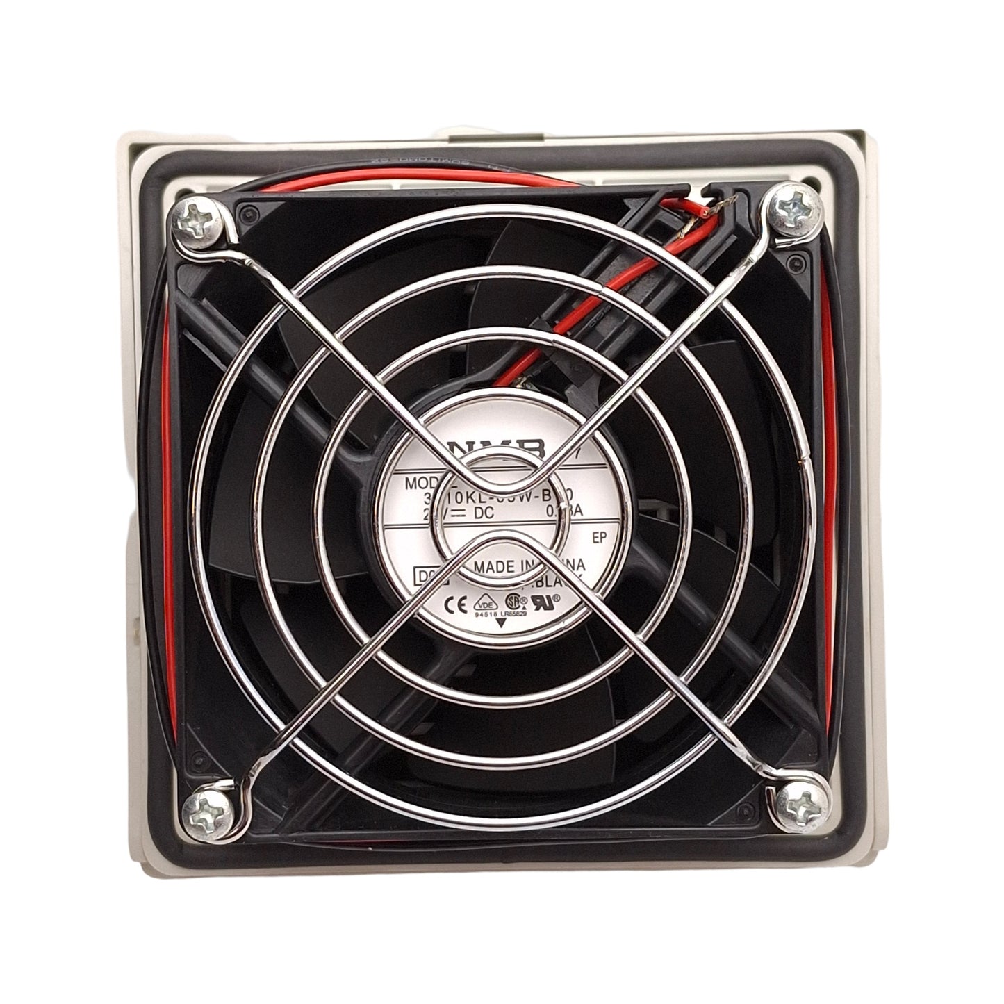 Used Hoffman HF0424414 nVent Side Mount Filter Fan, 24V DC, 21CFM, 112 x 113 x 80mm