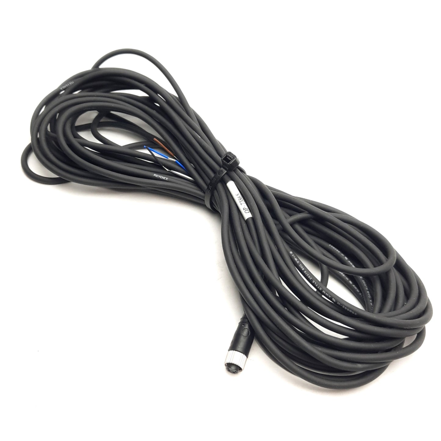 New – Open box Keyence OP-73865 Connector Cable / Cordset M8 4-Pin Female to Flying Leads, 10m
