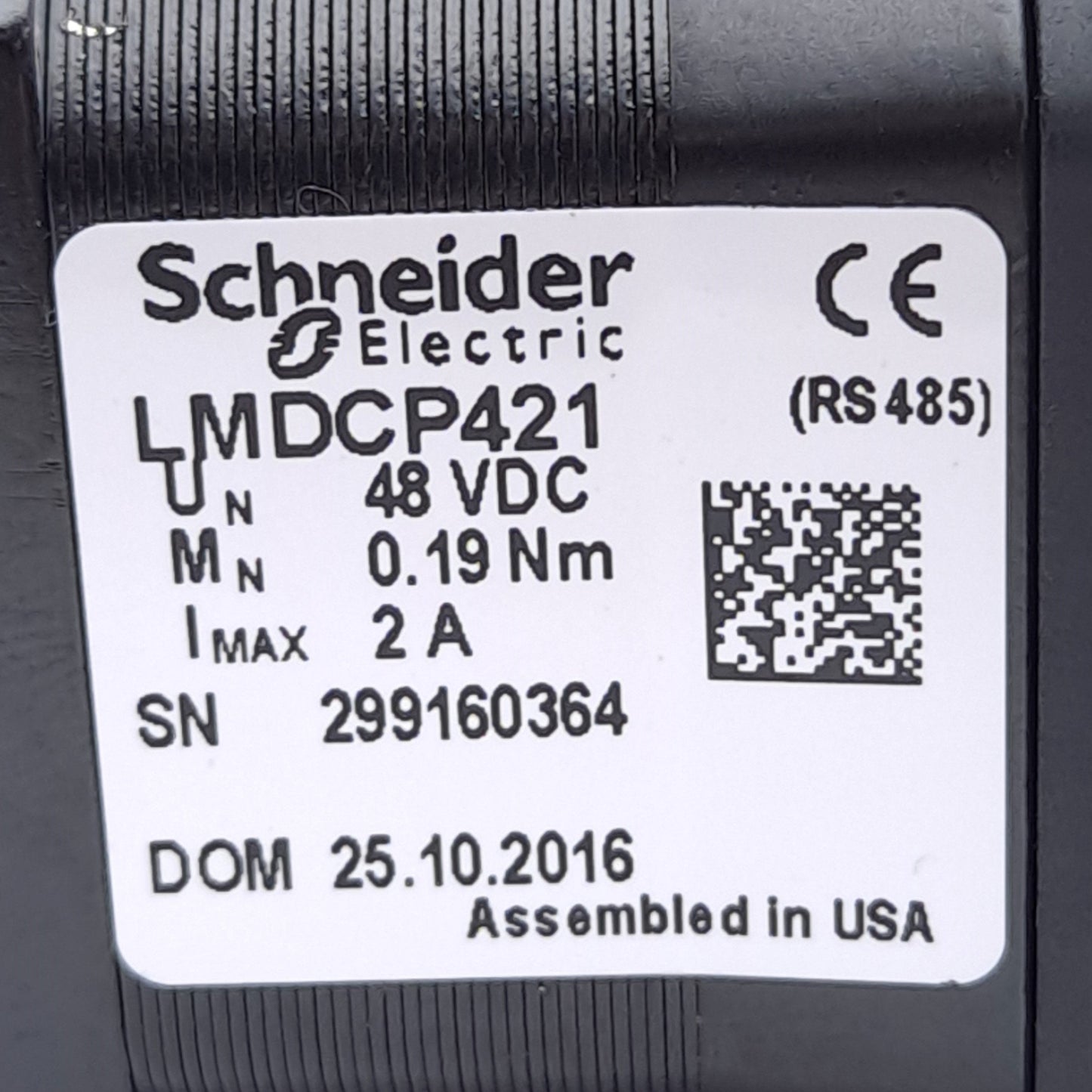 New Schneider Electric LMDCP421 Stepper Motor Closed Loop, 48VDC, NEMA 17, 1.8°/Step
