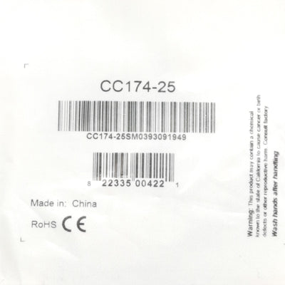 New L-Com CC174-25 RG174 Coaxial Cable, BNC Male to Male, 25Ft Length, 50-Ohm