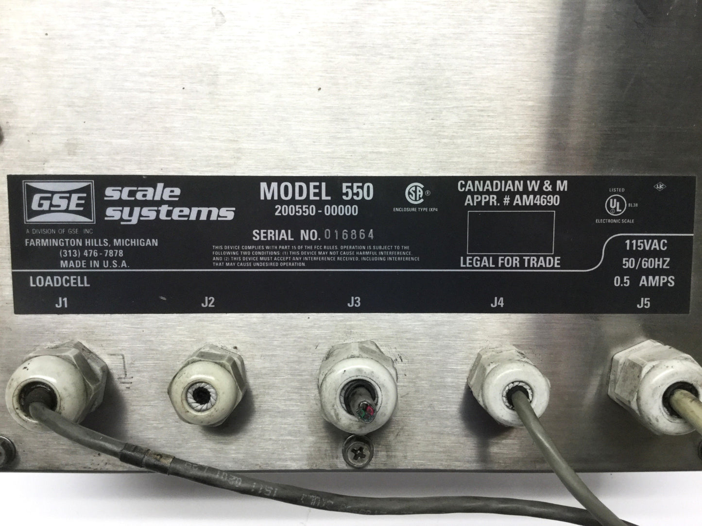 Used GSE 550 200550-00000 Programmable Digital Weight Indicator 115VAC *No Scale*