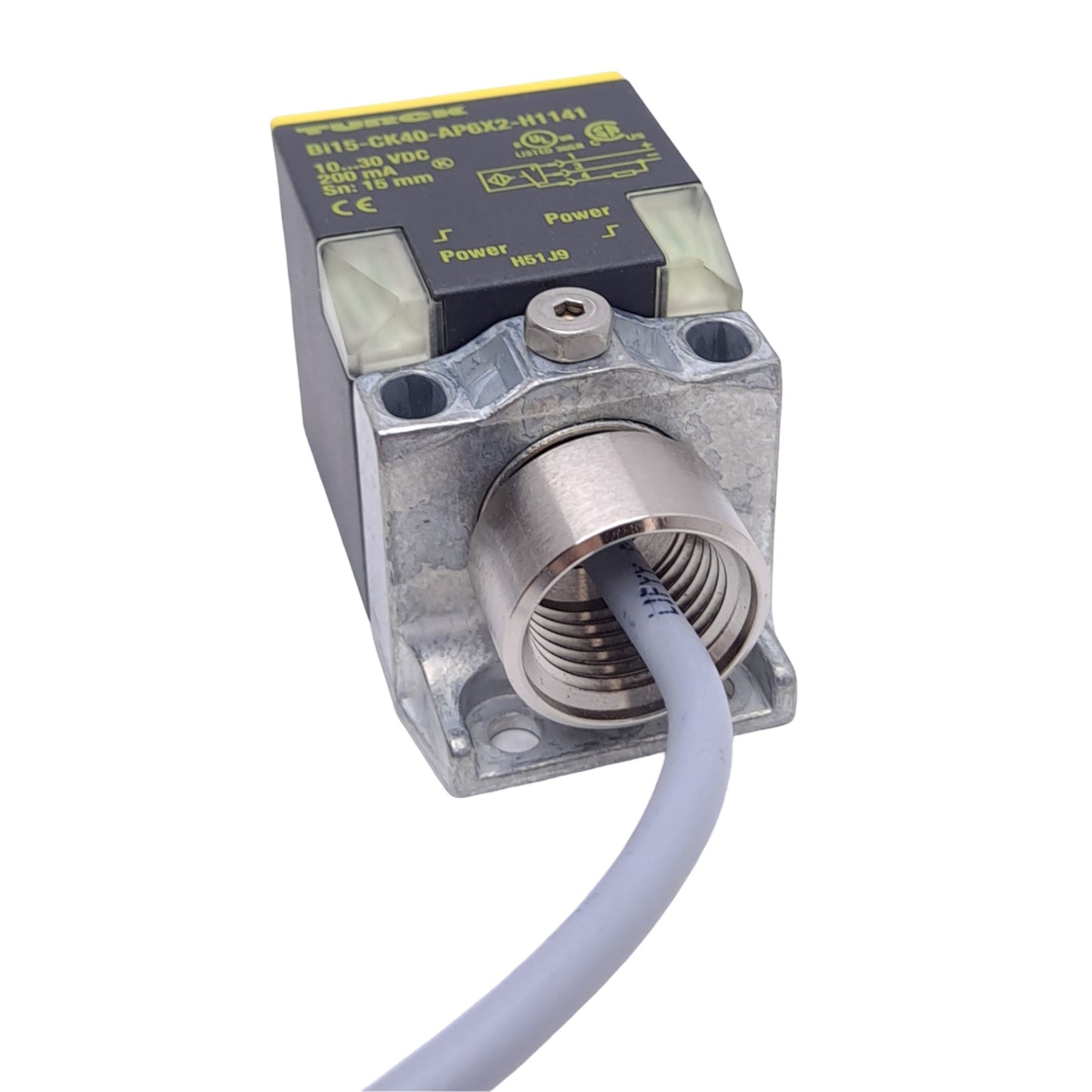 New Turck BI15-CK40-AZ3X2/S531 W/BS 2.1 Inductive Sensor, 250VAC/300VDC, 2m Cable