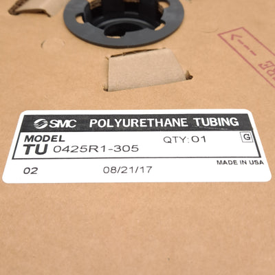 New SMC TU0425R1-305 Polyurethane Tubing, ø4mm OD, ø2.5mm ID, 1000ft, Solid Red