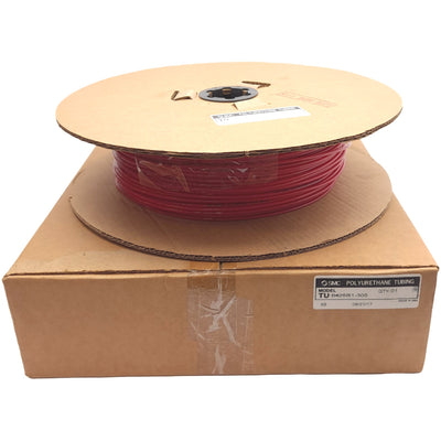 New SMC TU0425R1-305 Polyurethane Tubing, ø4mm OD, ø2.5mm ID, 1000ft, Solid Red