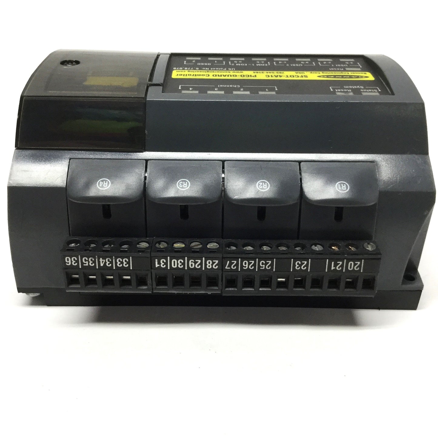 Used Banner SFCDT-4A1C PICO-GUARD Fiber Optic Sensor Safety Controller 4-Channel 24V