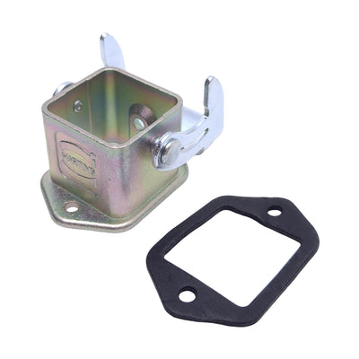 New – Open box Harting 09620030301 Bulkhead Mounted Housing, Size 3A, Locking Lever, Zinc