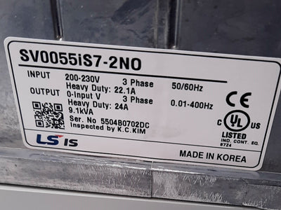 New LS Electric SV0055iS7-2NO Variable Frequency Drive 3 Phase 240VAC 23A 24A 10HP