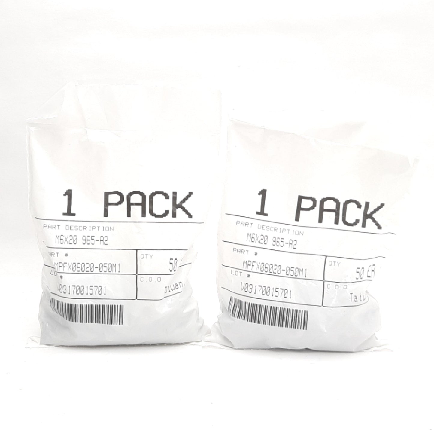 New Lot of 100 M6x20 965-A2 Stainless Steel Metric Fasteners M6x1, 20mm Length