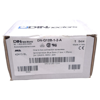 New Lot of 25 Automation Direct DN-Q12B-1-2-A Terminal Block, 1-Level, DIN Rail