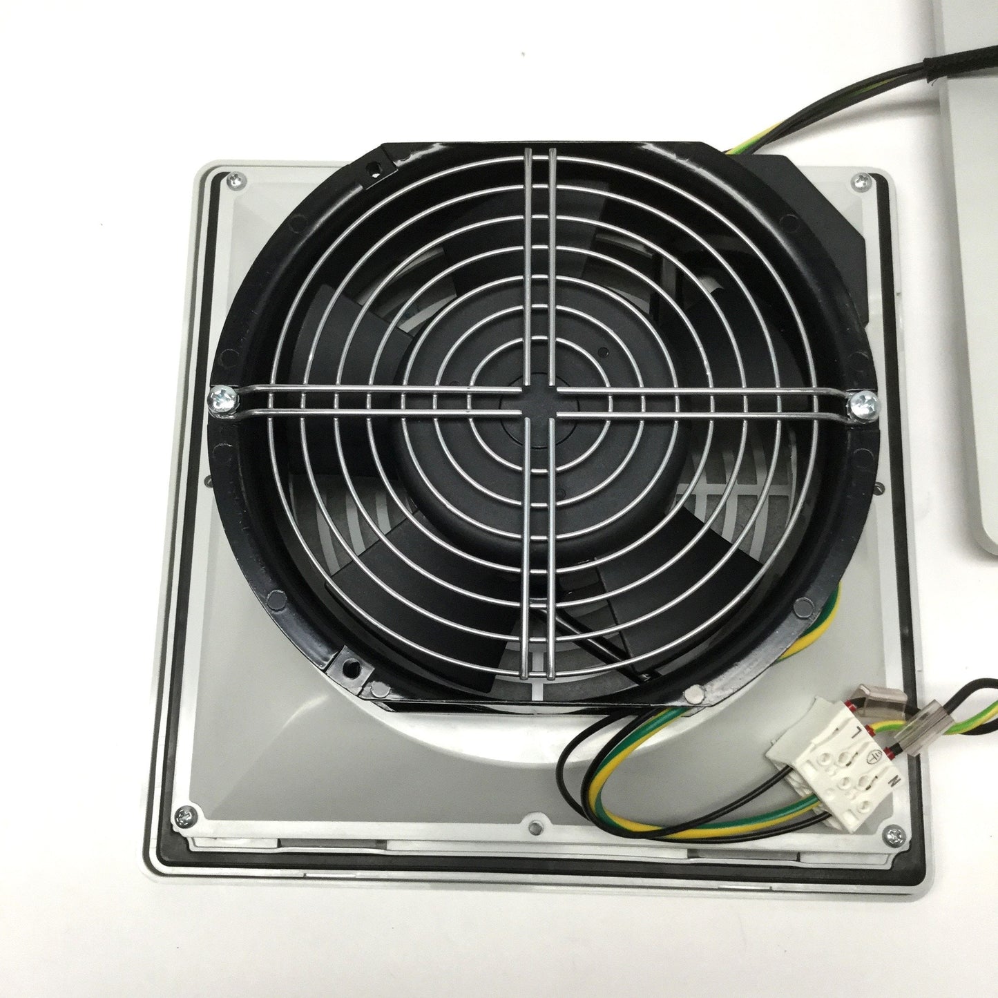 Used DKC R5GV421H Enclosure Filter Fan 230VAC, 270m³/h, 250 x 250mm, w/Exhaust Grille